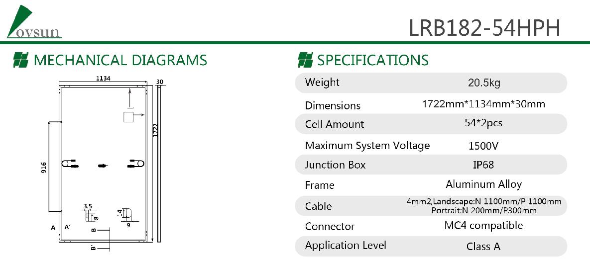 solar panel  datasheet